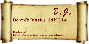 Dobránszky Júlia névjegykártya
