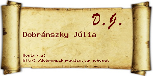 Dobránszky Júlia névjegykártya