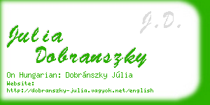 julia dobranszky business card